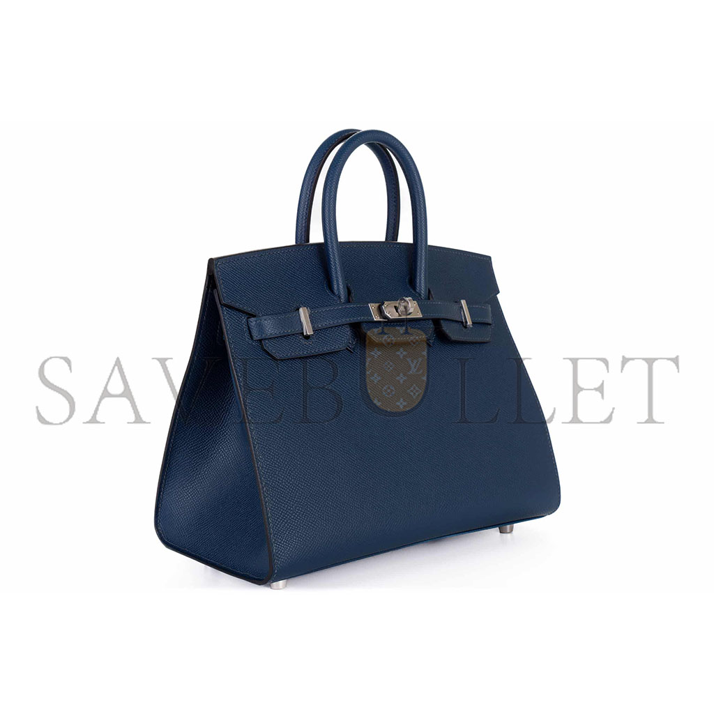 H**mes master birkin 25 epsom leather royal blue silver buckle bag 1274381 (25*20*13cm)